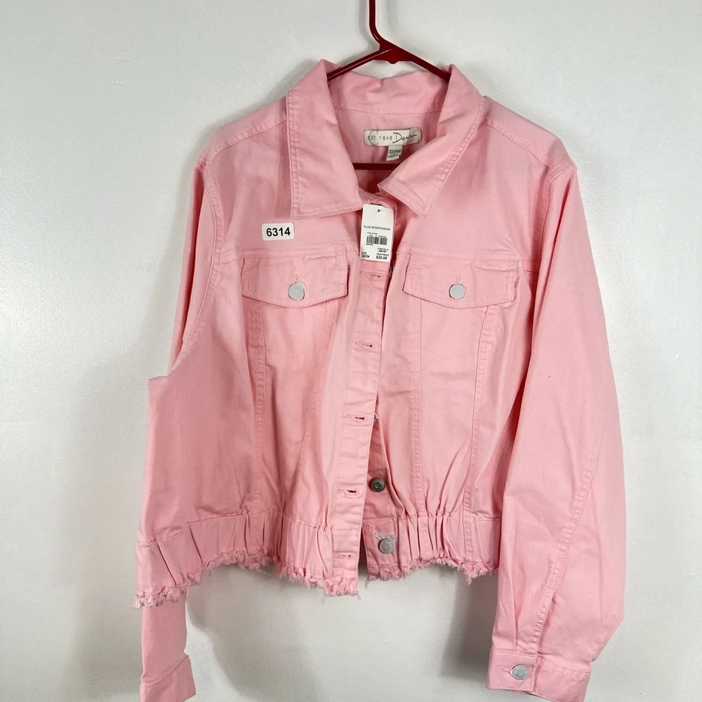 EST 1946 Denim 22/24 w pink jacket nwt 26 p2p 21 length crop nwt grey bottom